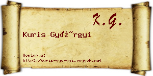 Kuris Györgyi névjegykártya